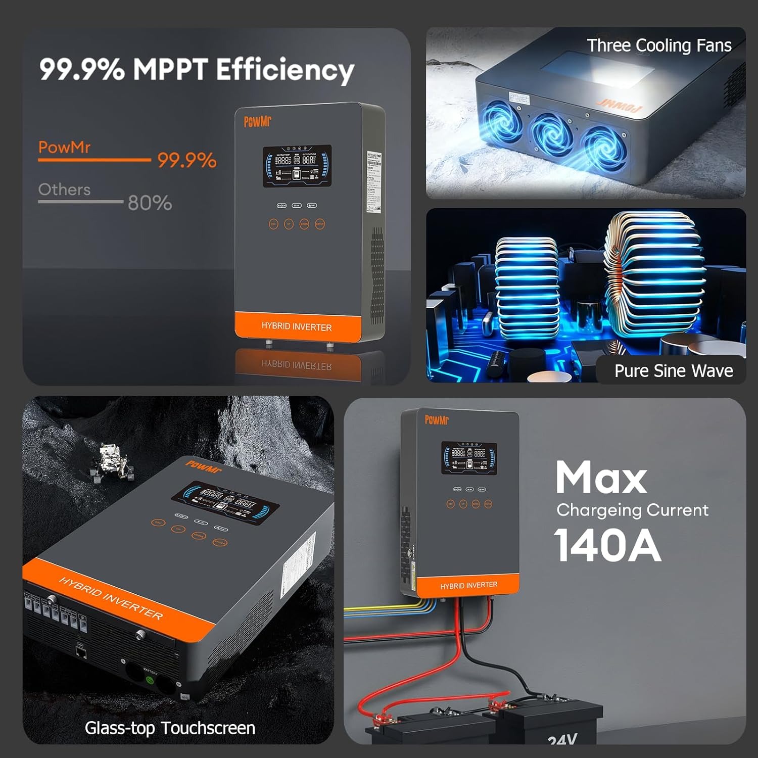 PowMr USA 4000W 24V Hybrid Sol - Drone Solar Charger 评论和价格