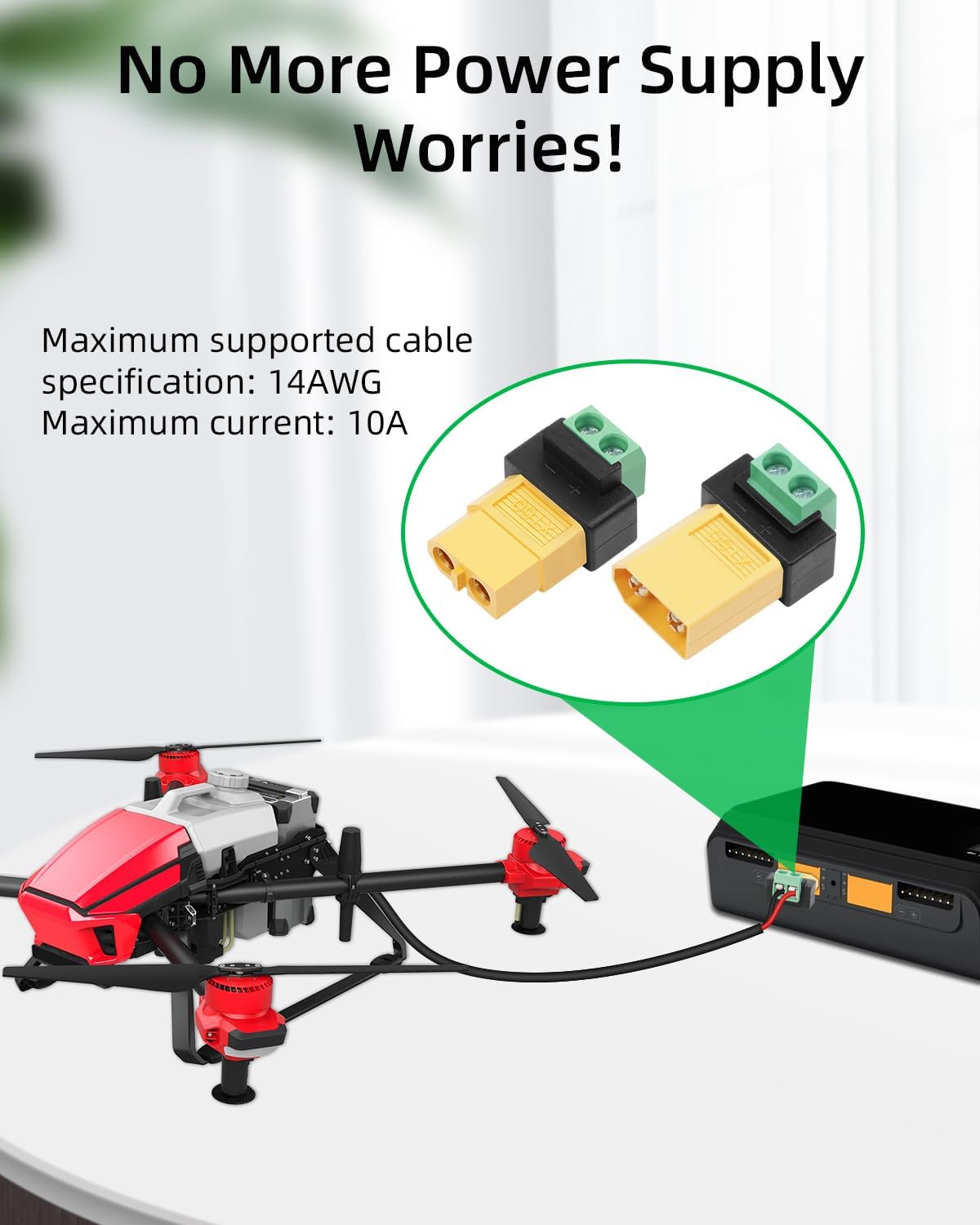 2 Pin XT60 Solderless Male Fem - Drone Solar Charger 评论和价格